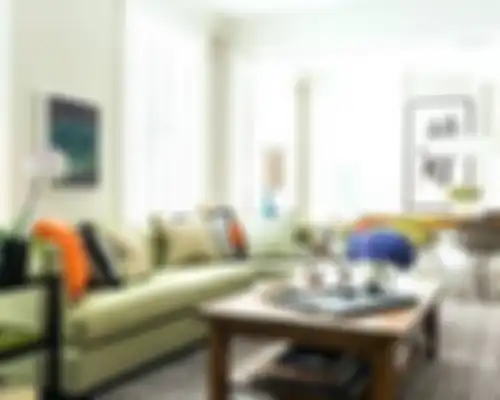 Ilustrasi sofa sectional berwarna hijau