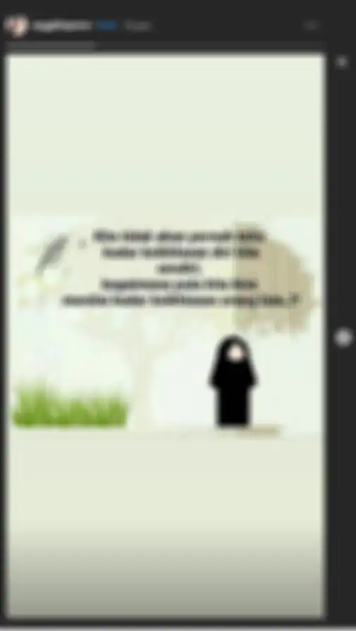 Instagram story Anggi Perez tentang keikhlasan.