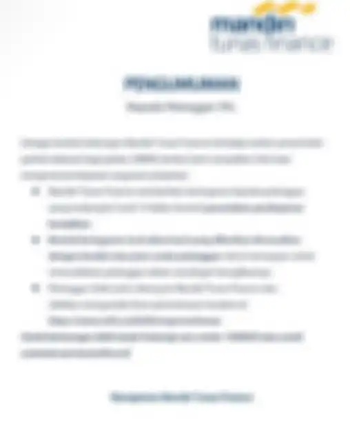 Release resmi dari Mandiri Multifinance yang dikeluarkan OJK