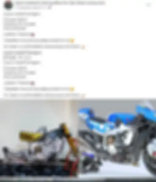 Iklan Aisara yang menjual swing arm bekas motor balap MotoGP Suzuki.