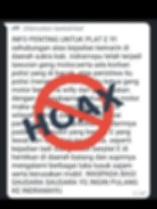 Informasi soal geng motor yang akan balas dendam hoaks.