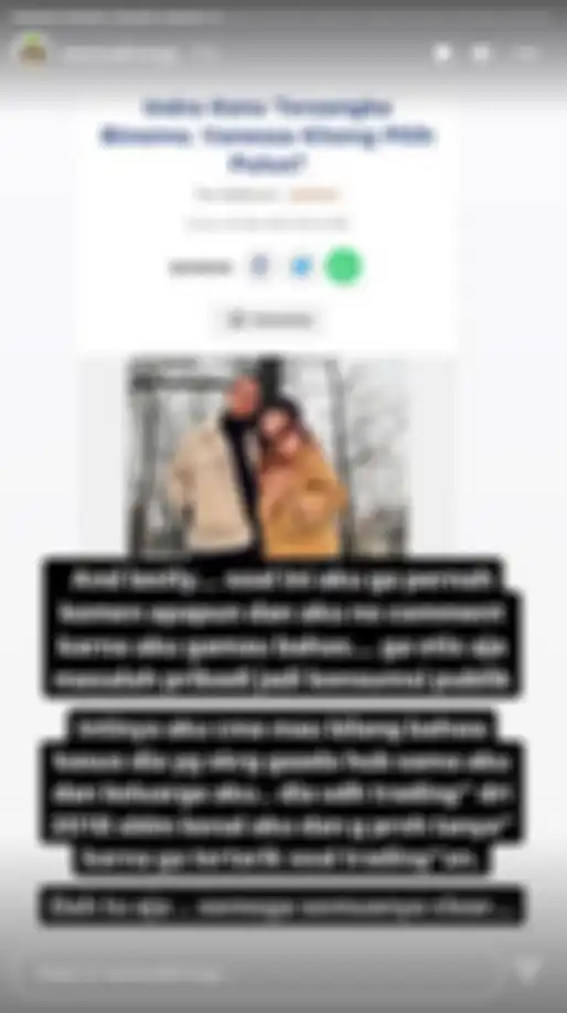 Vanessa Khong tak mau bahas soal hubungannya dengan Indra Kenz pasca jadi tersangka.