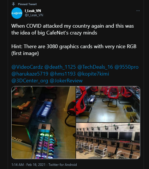 Unggahan twitter pengelola warnet di vietnam