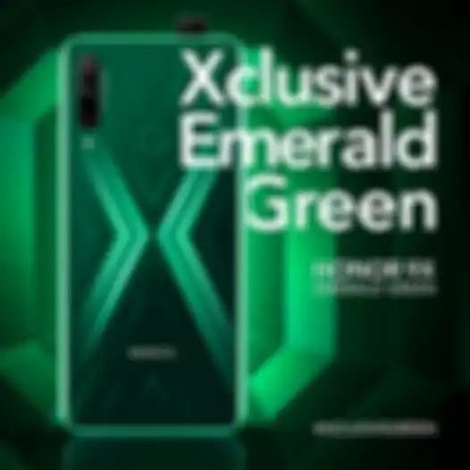 Tampilan Honor 9x dengan warna Emerald Green di akun twitter @GlobalHonor