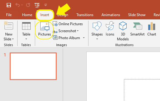 Menu Insert di PowerPoint