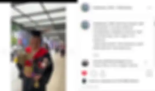 Kisah abah pinjam toga anak ketika diwisuda, diposting ulang oleh akun @makassar_iinfo