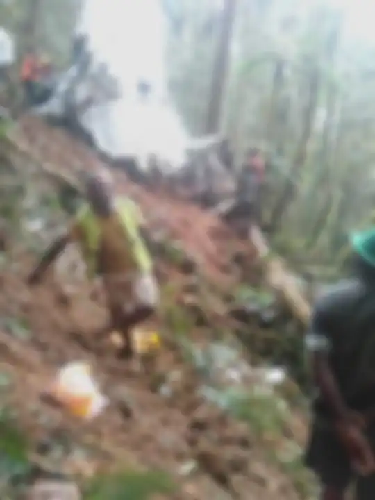 Proses evakuasi tampak didominasi oleh warga lokal. Orang gunung ramai-ramai evakuasi pesawat Rimbun Air yang hancur di belantara Papua.