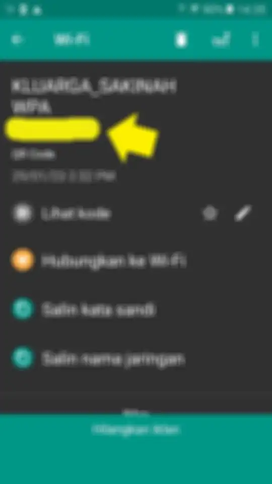 Password WiFi di hp yang melakukan scan QR