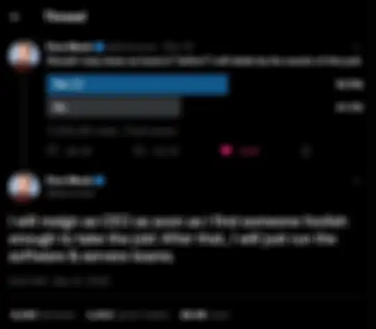 Tweet Elon Musk yang mengumumkan pengunduran dirinya dari CEO Twitter