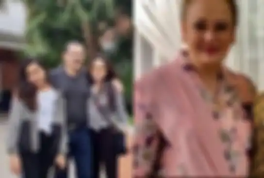 Kolase foto Bambang Trihatmodjo bersama anaknya dan mantan istrinya, Halimah