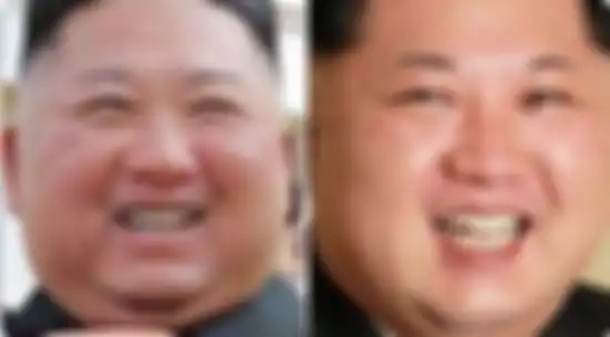 Louise Mensch membagikan dua fotoKim Jong Un, tetapi yang di sebelah kiri diduga hasil editan