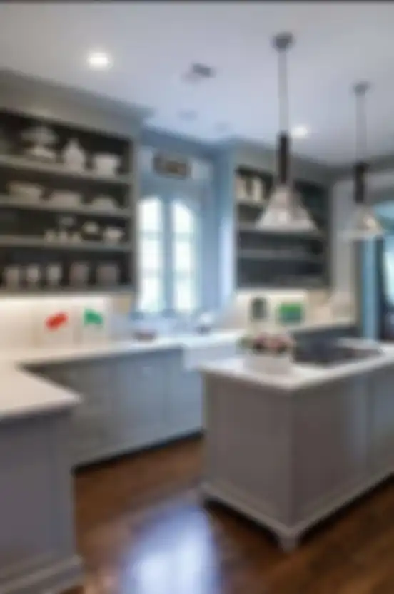 Dekorasi warna abu-abu yang diberi sentuhan begini mampu menghadirkan foto desain dapur mungil dengan tampilan elegan.