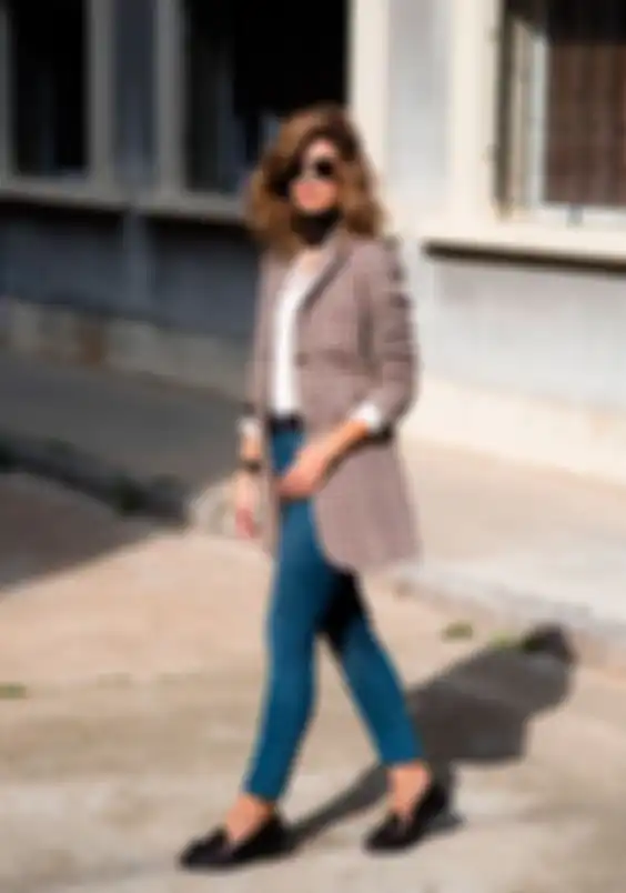 Skinny jeans dan loafers