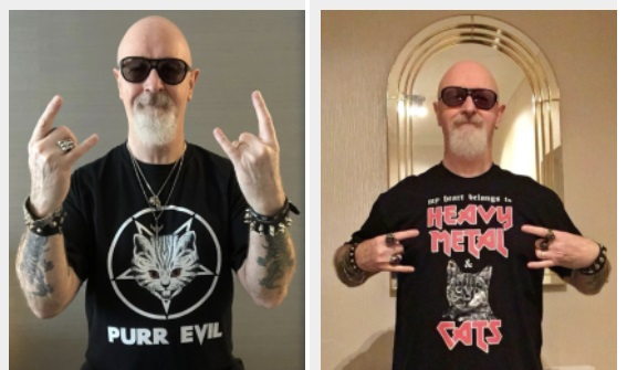 Rob Halford dengan kaos kucing