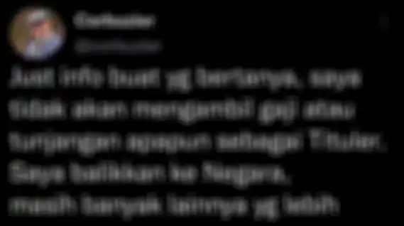 Deddy Corbuzier akui tak akan mengambil gajinya sebagai Letnan Kolonel Trituler TNI AD. 