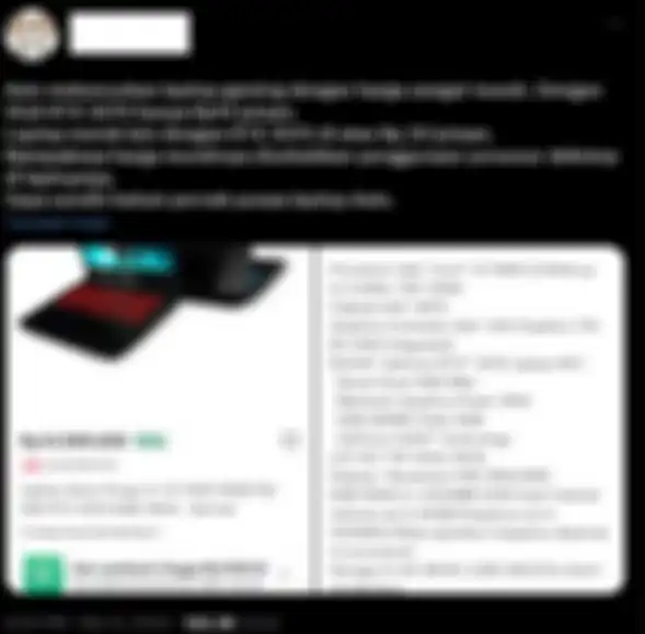 Tweet netizen yang membahas Axioo Pongo 5 dengan RTX 3070 series.