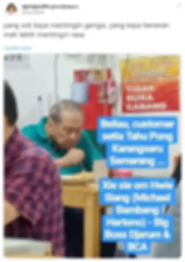 Michael Bambang Hartono makan di warung pinggir jalan