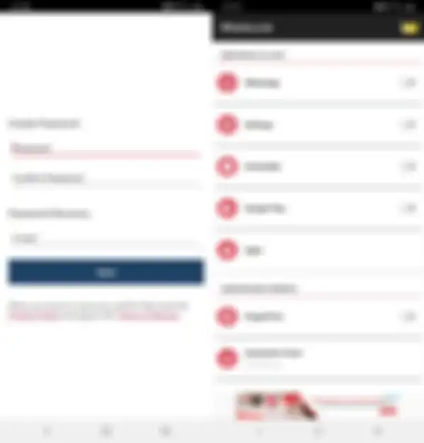 Tampilan registrasi dan pilihan aplikasi yang bisa diamankan