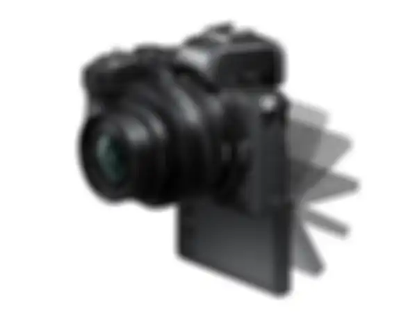 Layar Nikon Z50 dapta digunakan untuk selfie