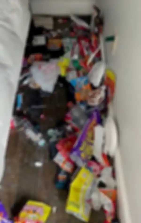 Tumpukan sampah di kolong tempat tidur putra Amanda