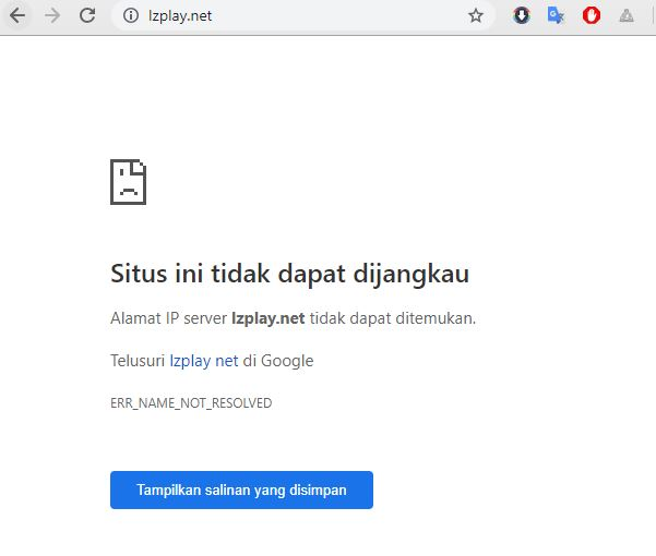 Laman lzplay.net tidak dapat dijangkau