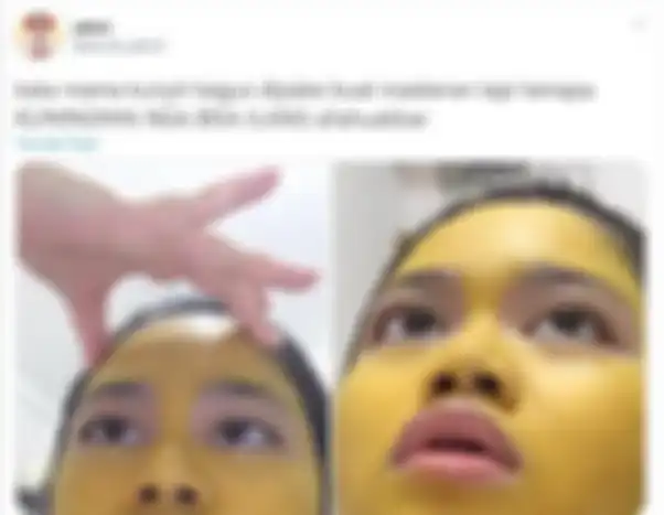 Viral seorang gadis memakai masker kunyit di wajah, berujung sulit untuk membersihkannya 