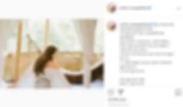 Celine Evangelista menuliskan lagu milik penyanyi Usher berjudul Separated (Berpisah) di Instagram miliknya.