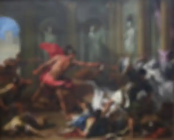 Perseus Menghadapi Phineus dengan Kepala Medusa.