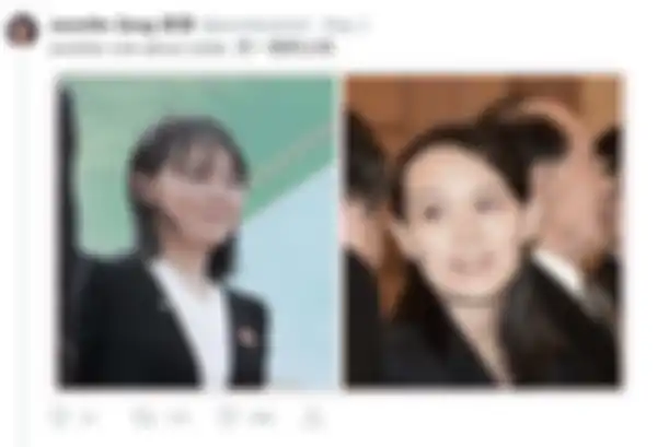 Aktivis hak asasi manusia, Jennifer Zeng menyandingkan potret perbedaan adik Kim Jong Un sebelum dan setelah rumor
