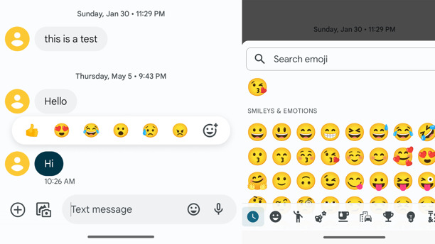 Reaksi Emoji Penuh Di Google Messages