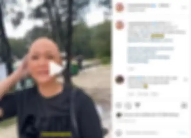 Maia Estianty pamer penampilan botak menggunakan filter.