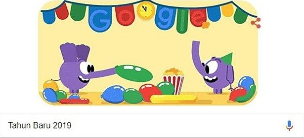 Tampilan Google pada tahun baru 2019