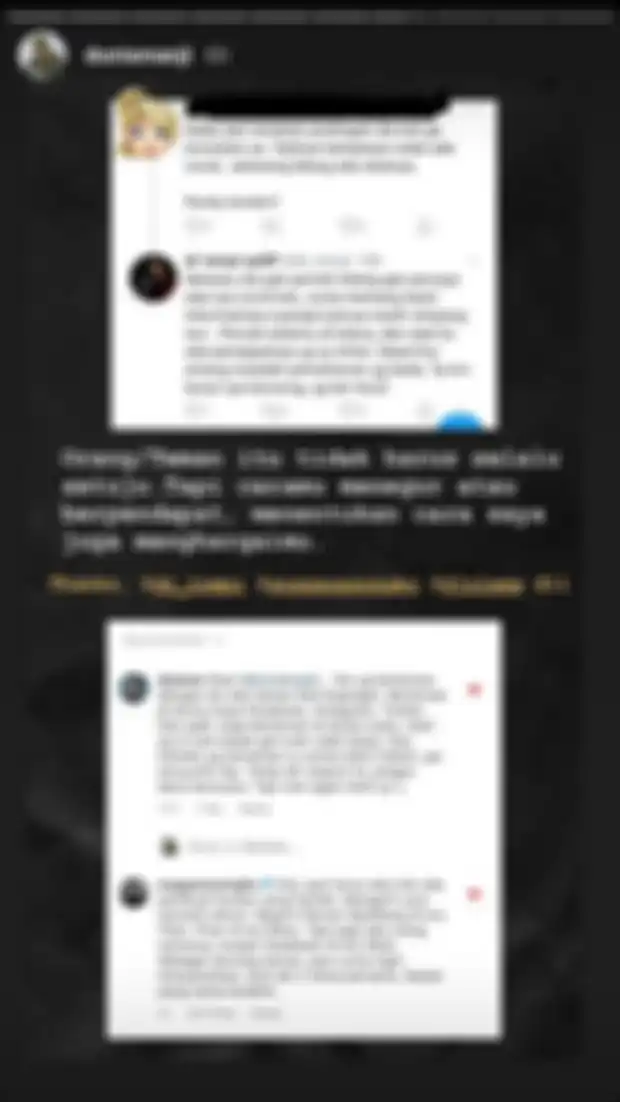 Tangkapan layar dari status instagram anji