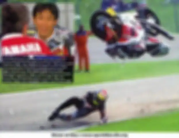 Kecelakaan Yasutomo Nagai tertangkap kamera dimana ia tertimpa motornya sendiri usai crash di Sirkuit Assen