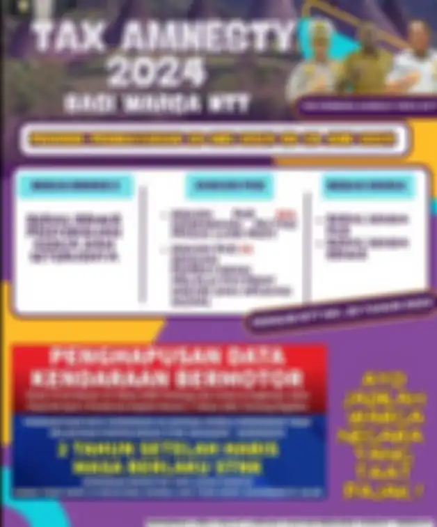 Program Tax Amnesty 2024 di Nusa Tenggara Timur (NTT), pemutihan pajak kendaraan berupa diskon dan lainnya.
