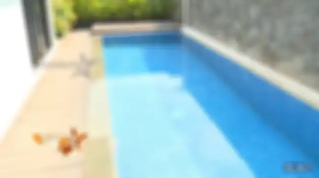 Kolam renang yang berada di rumah Yuanita Christiani