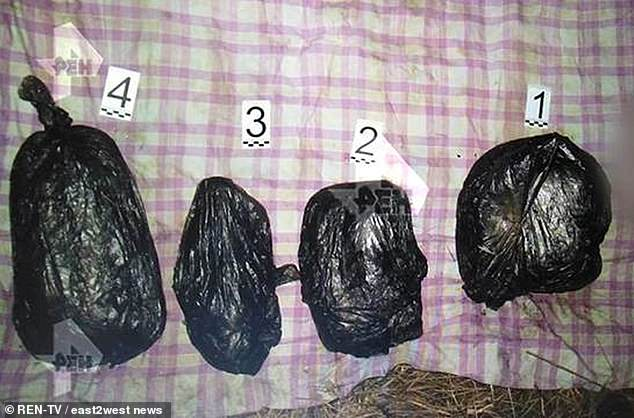 Potongan tubuh korban yang ditemukan polisi.