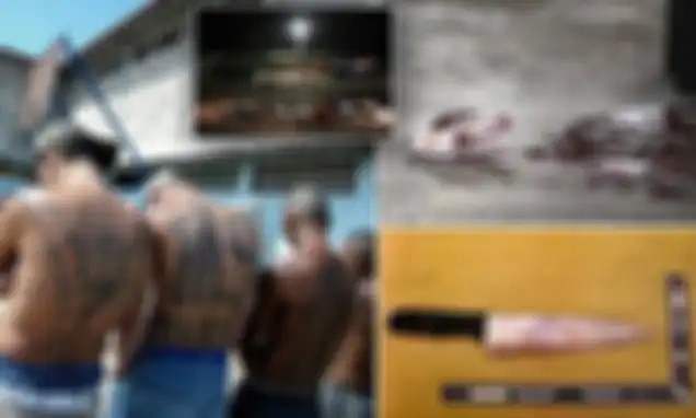 Anggota MS-13 memiliki tanda tangan satanic pada tato di punggungnya.