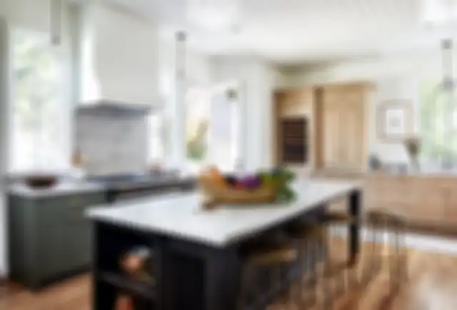 Ilustrasi kitchen island bergaya furnitur