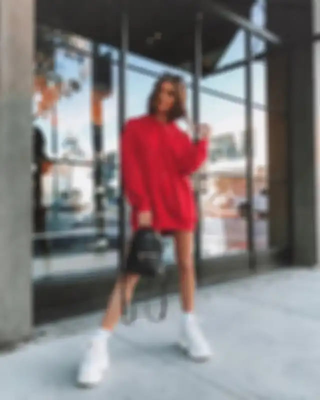 Red hoodie dress