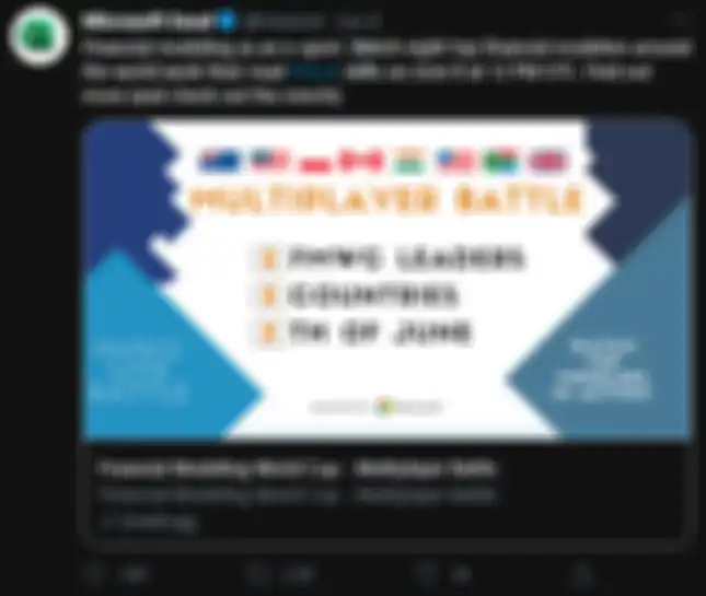 Tweet Microsoft Excel tentang penyelenggaraan turnamen esports berbasis model keuangan
