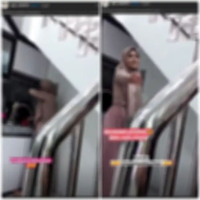 (Kiri) Nadya malu aksinya direkam oleh Rizki DA, (kanan) Nadya kembali bernyanyi sembari berjoget ke arah kamera