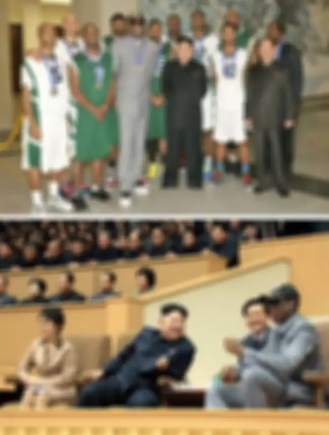 Kim Jong-un bersama Dennis Rodman.