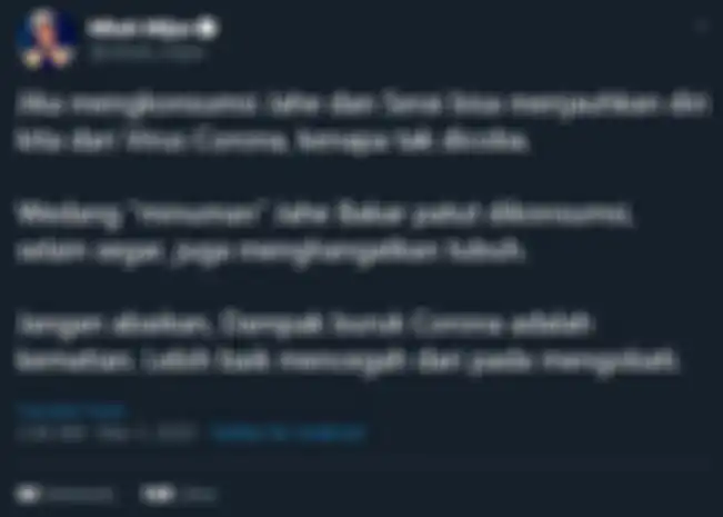 Unggahan Mbah Mijan di Twitter.