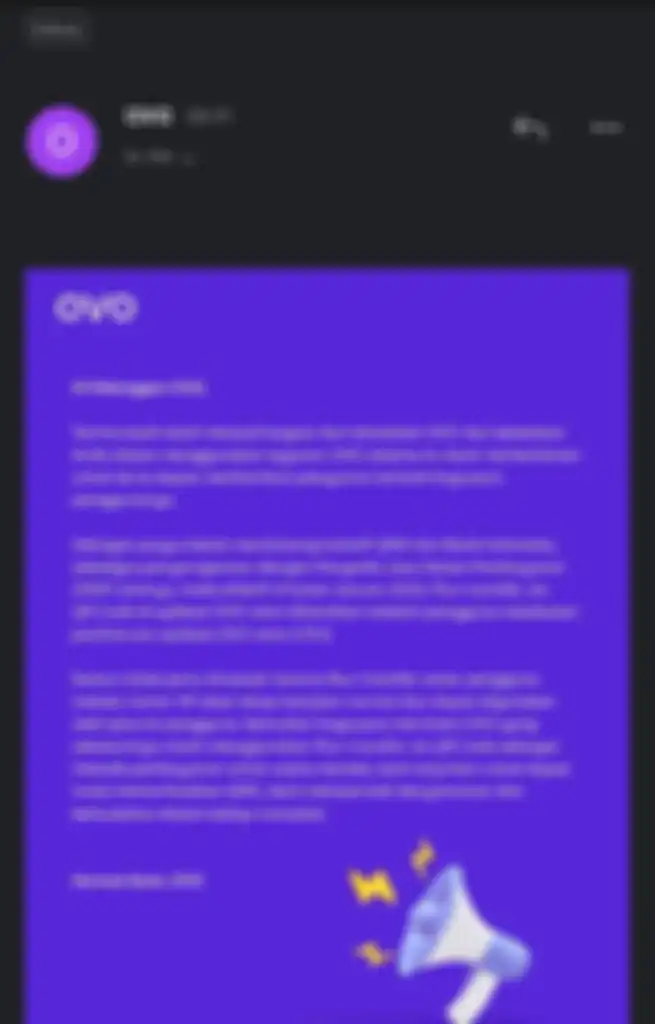 Email pengumuman dari OVO terkait penghapusan fitur transfer via QRIS