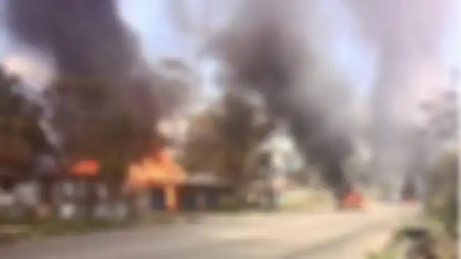 Suasana di Kota Wamena, Papua, pada Senin (23/09). 