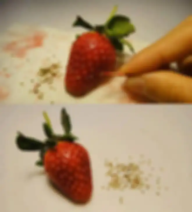 Netizen itungin biji yang ada di buah stroberi