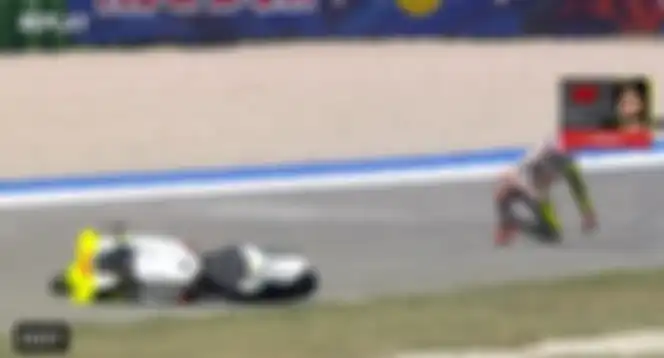 Marco Bezzecchi terjatuh di Sprint MotoGP San Marino 2024.