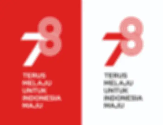 Logo HUT RI versi latar merah (kiri) dan latar putih (kanan)