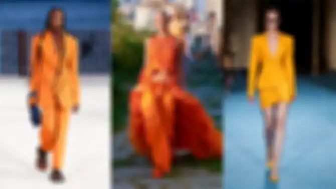Warna baju hot orange.